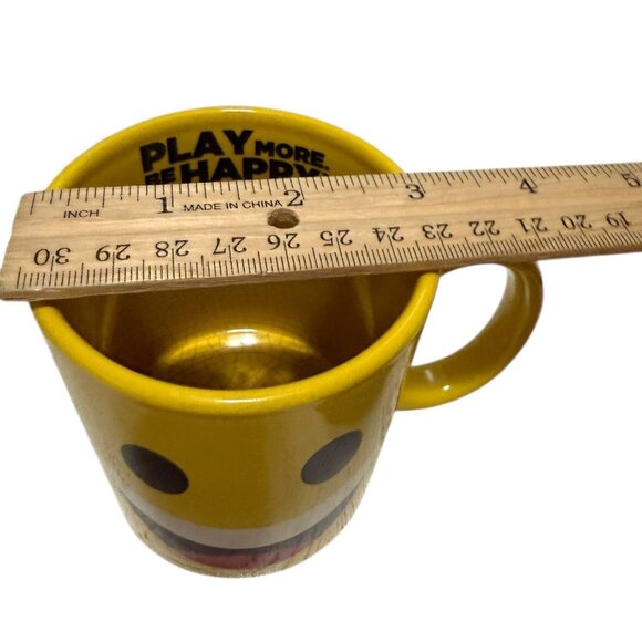 Pompano Isle Casino Ceramic Yellow Mug Cup Play More Be Happy Set of 2 - Picture 11 of 11